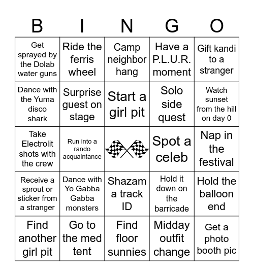 GIRL PIT COACHELLA Bingo Card