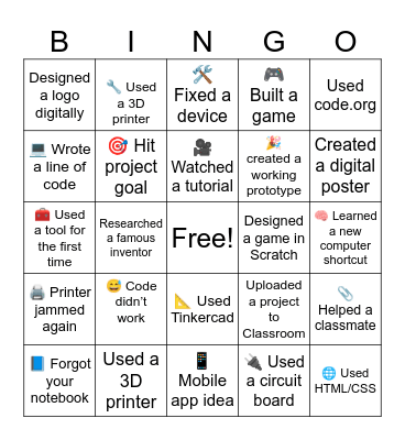 Tech Bingp Bingo Card