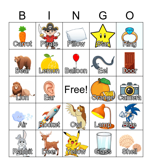 /r/ and /l/ sounds Bingo Card