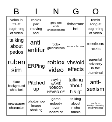 Gone Fishing Clone BINGO Card