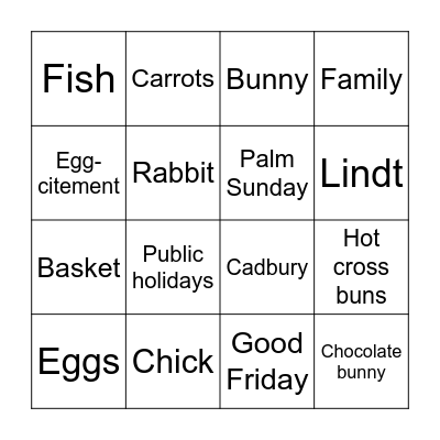 EASTER BINGO Card