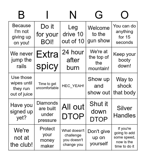 Heck-Yeah! Bingo Card