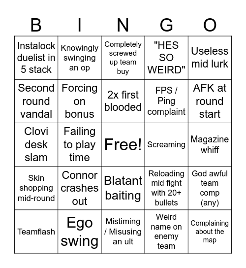 Gold 5 Stack Bingo Card