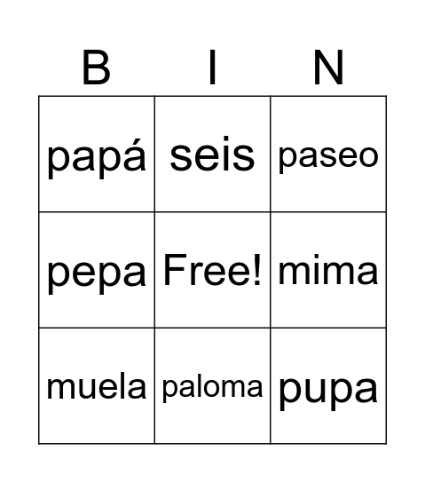 BINGO Card