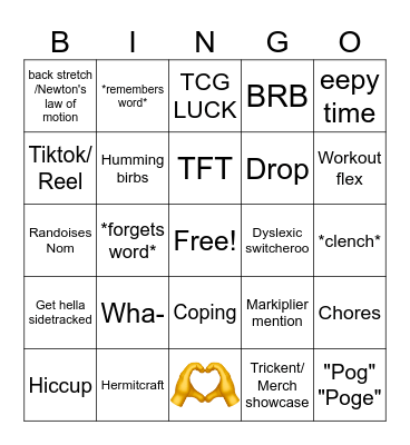 Bingo 2.0 OJ Bingo Card