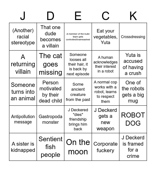 Brave Police J-Decker Bingo Bash Bingo Card