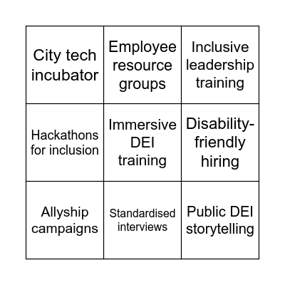 TechDiversity Bingo Card