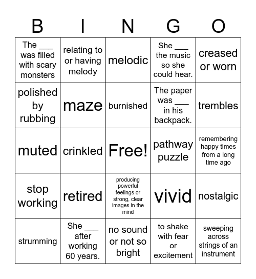 Poetry Unit 2.0 Bingo Card