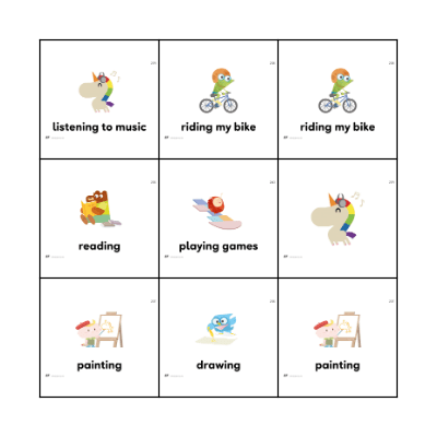 Hobbies Bingo Card