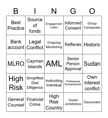 CDD & Conflicts Bingo Card