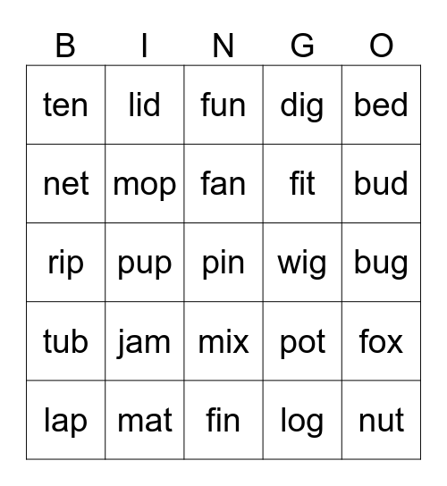 Baamboozle Bingo Card