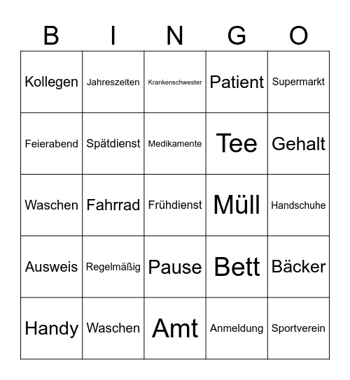 Alltag&Arbeit - Bingo Card