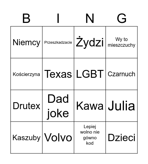 Maciej Kobiela Odklejki Bingo Card