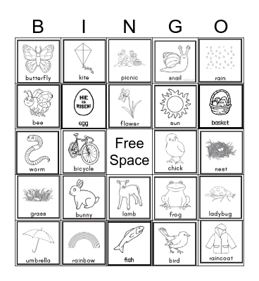 Easter & Spring Bingo Card