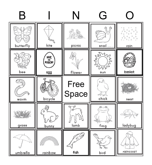 Easter & Spring Bingo Card