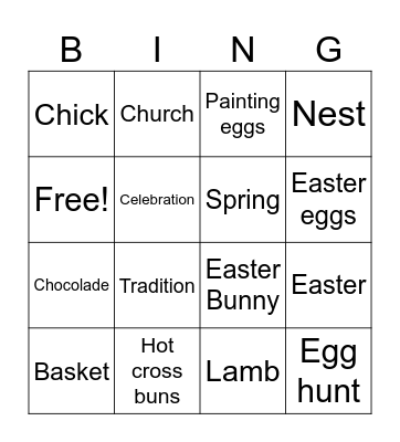 Easter Bingo Card