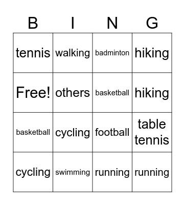 He / She loves⋯⋯ Bingo Card