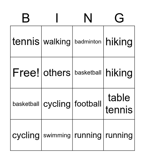 He / She loves⋯⋯ Bingo Card