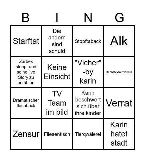 Ritter 4 Bingo Card