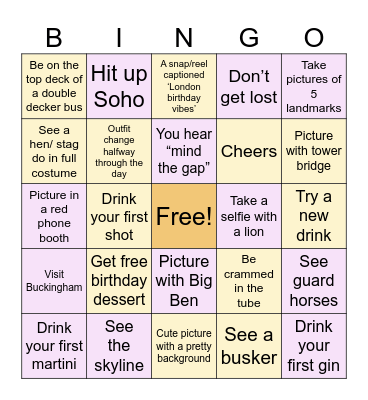 Birthday bash bingo Card