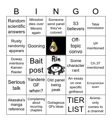 #hyakkano-disc Bingo Card