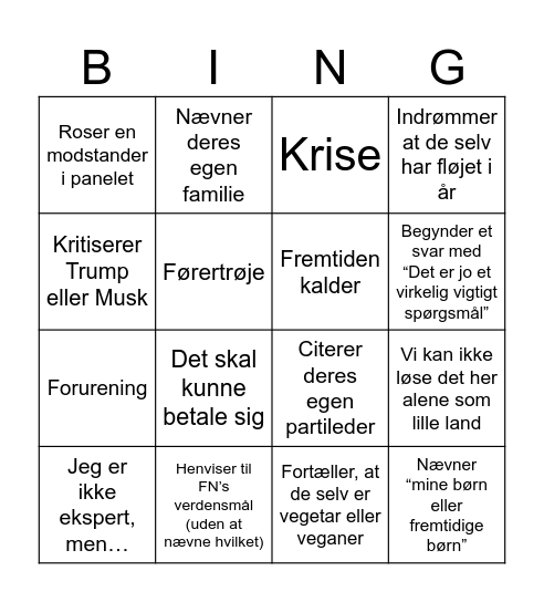 FOLKEMØDET - GRØNT AKADEMI Bingo Card