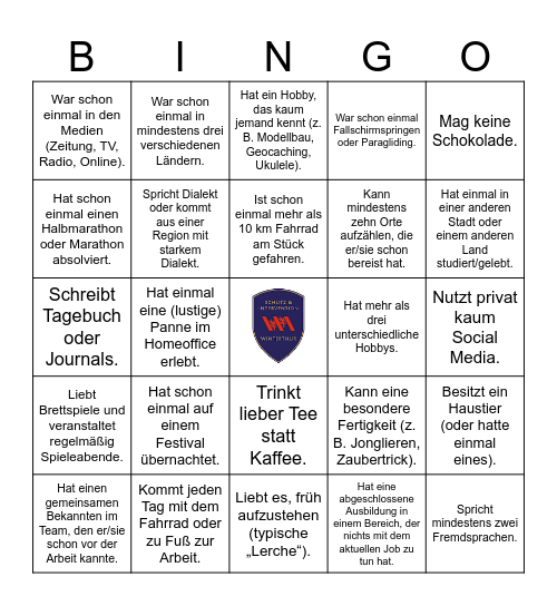 Zivilschutz Bingo Card