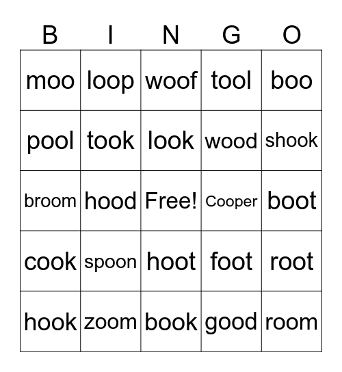 OO Bingo Card