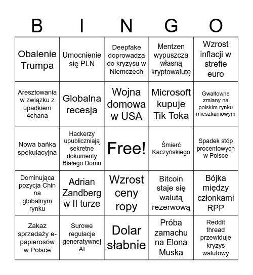 Bingo : D Bingo Card