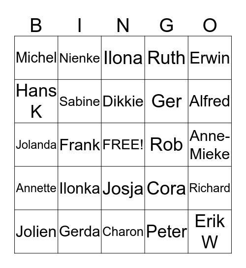 Nijrees foto-bingo Card