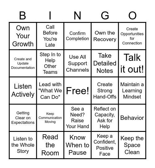 Infinet Culture Bingo Card