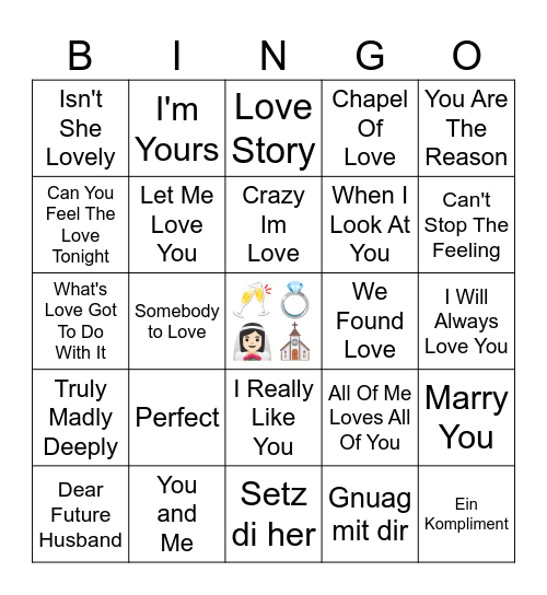 Moni's JGA Musik Bingo Card