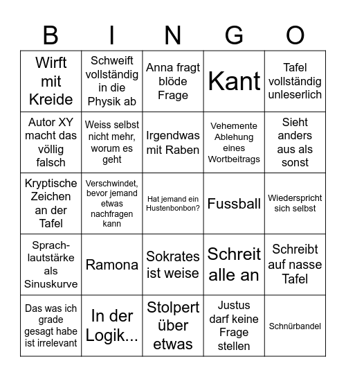 Lord Coco Bingo Card