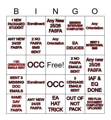 G'S UNIT 4/28 STITCH BINGO Card