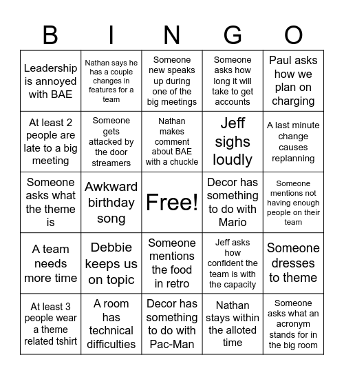 PI-8 PIPE Bingo Card