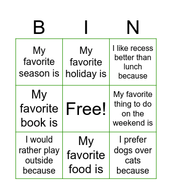 Restating the Question Bingo Card