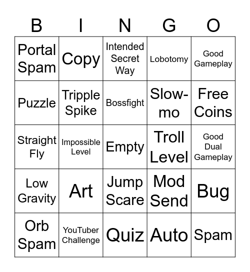 Recent Tab Bingo Card