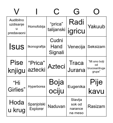 Vickoza Bingo Card