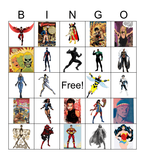 Super Heros Bingo Card