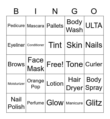 ULTA Bingo Card