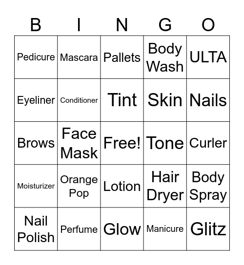 ULTA Bingo Card
