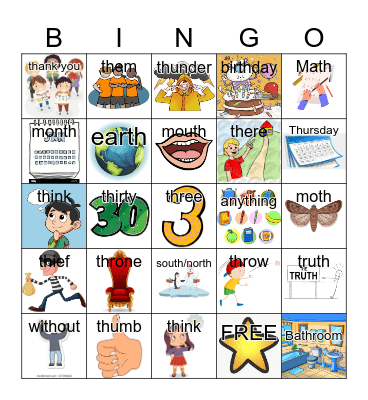 th mixed bingo Card