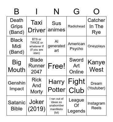 Red Flag Media Bingo Card