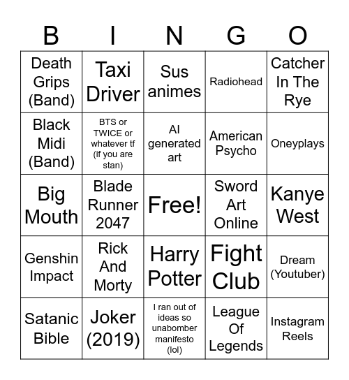 Red Flag Media Bingo Card