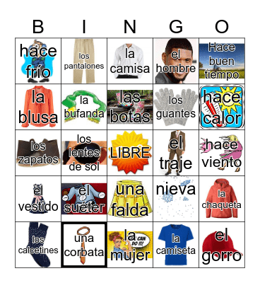 LA ROPA Y EL TIEMPO Bingo Card