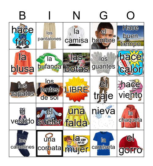 LA ROPA Y EL TIEMPO Bingo Card