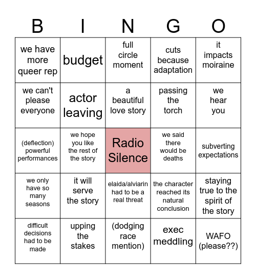bullshit excuse bingo Card