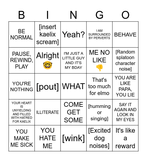 THE DEBONAIR BINGO Card