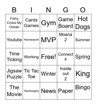 The Armani R. Bingo Card