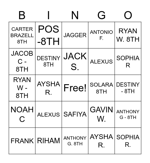 PSSA BATHROOM BINGO! Bingo Card